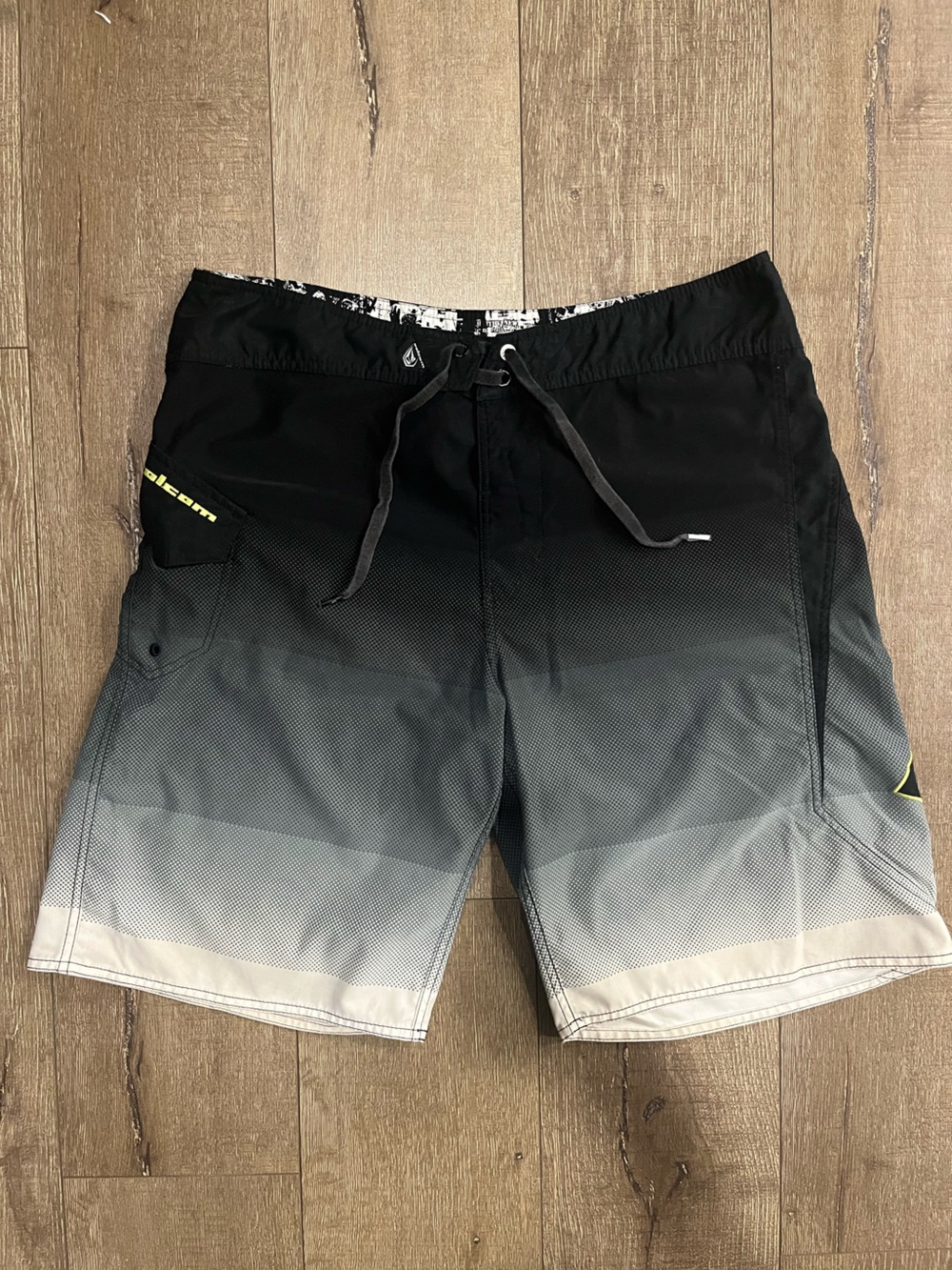 Volcom Black to Gray Ombre Board Shorts